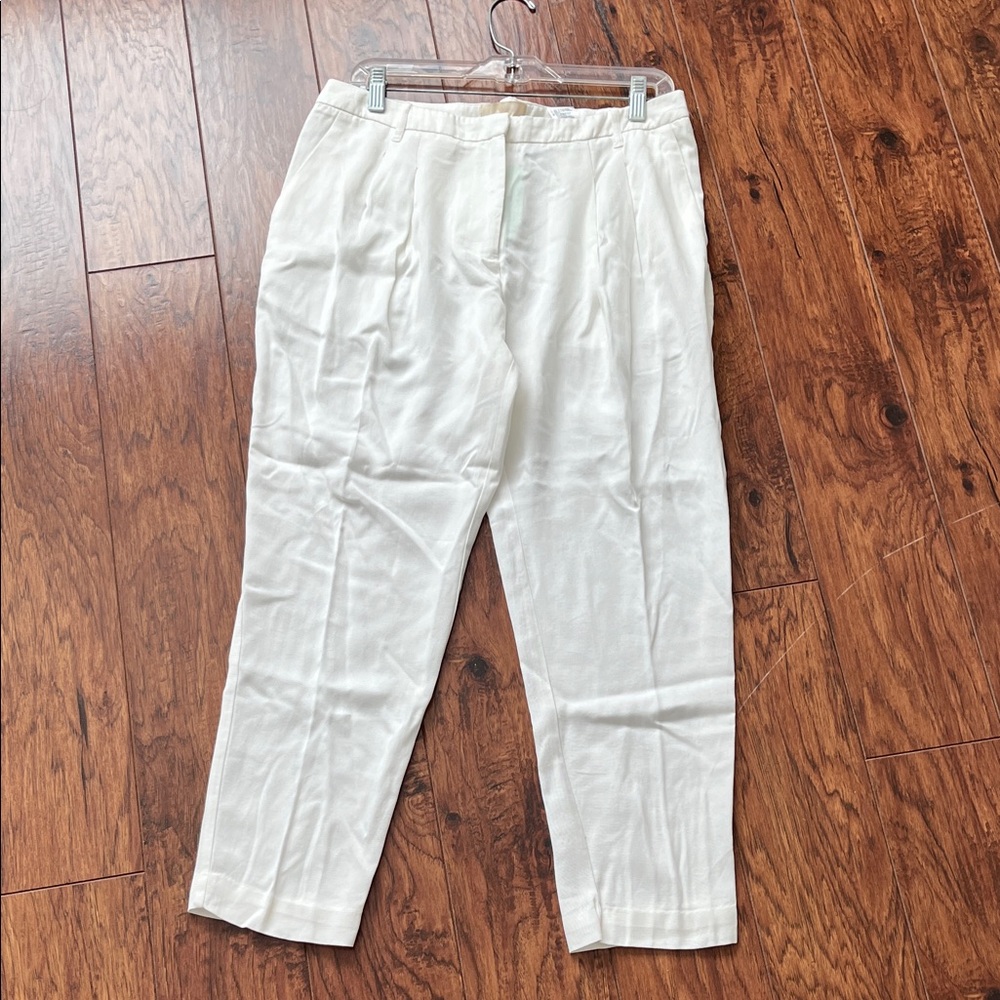 NWT H&M White tencel trousers